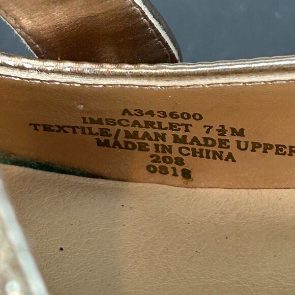 Isaac Mizrahi Live  Scarlet Rose Gold Glitter Mary Jane Pumps Shoes NEW Size 7.5 - Picture 9 of 16